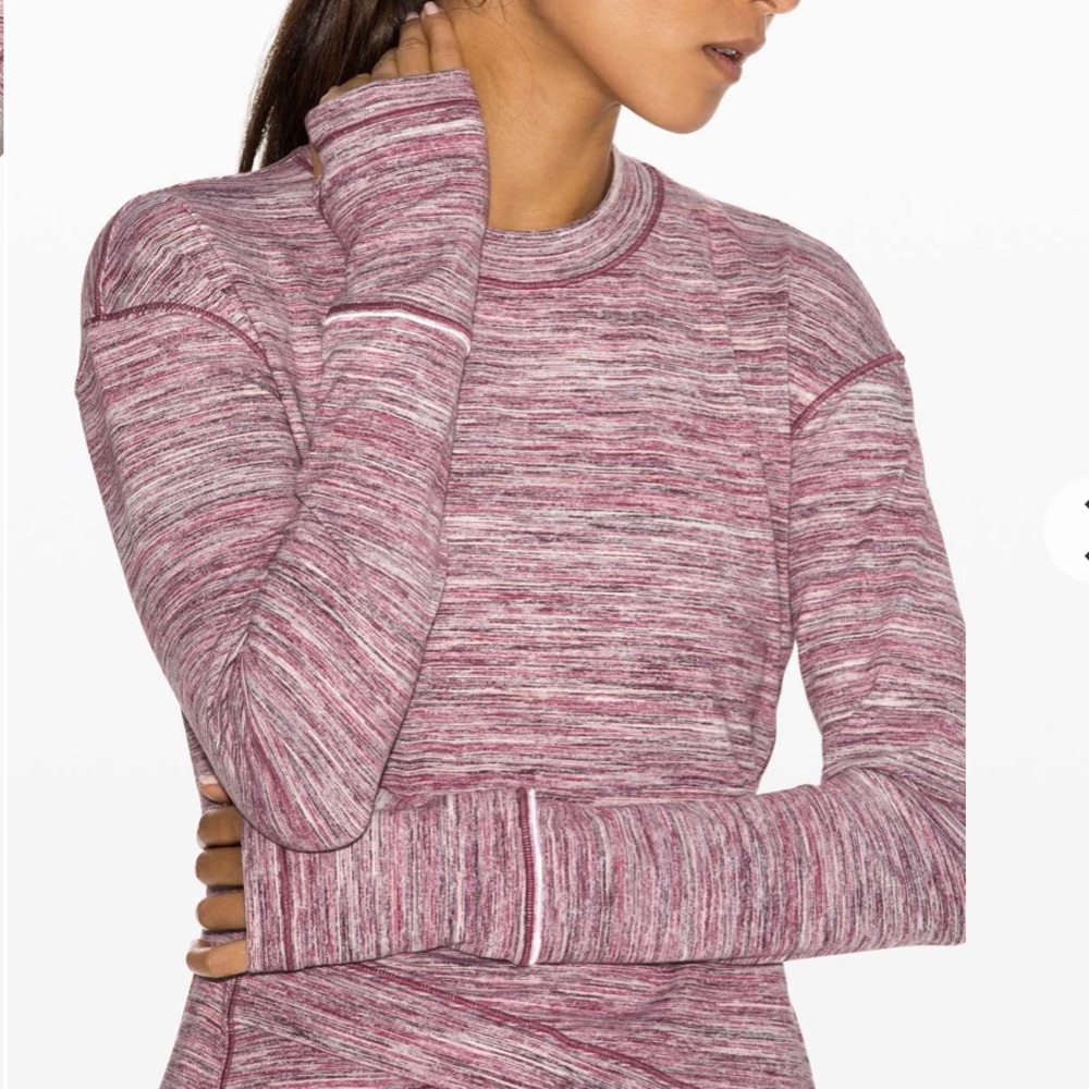 Lululemon -  Close To Crossing - Long Sleeve Space Dye Plumful Smoky Blush